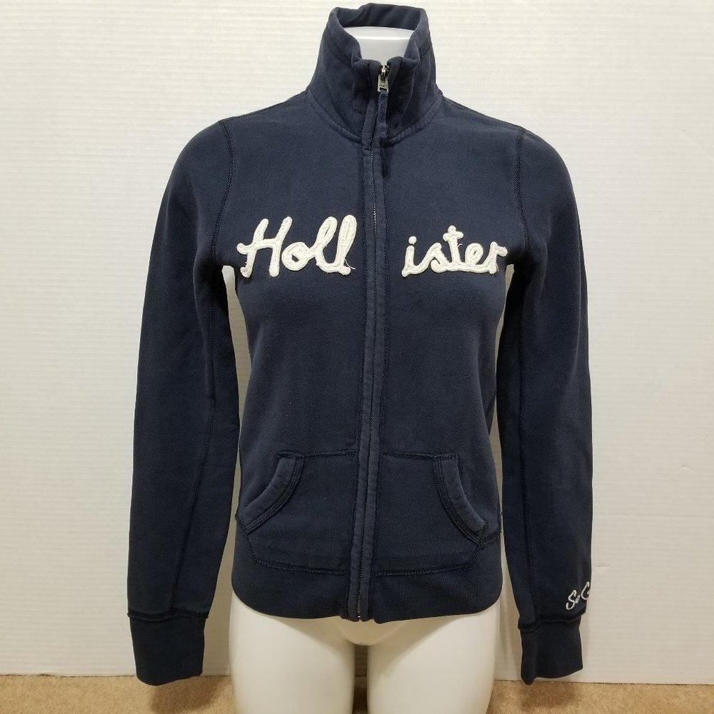 Hollister track jacket Medium So Cal spellout logo patch applique embroidery zip